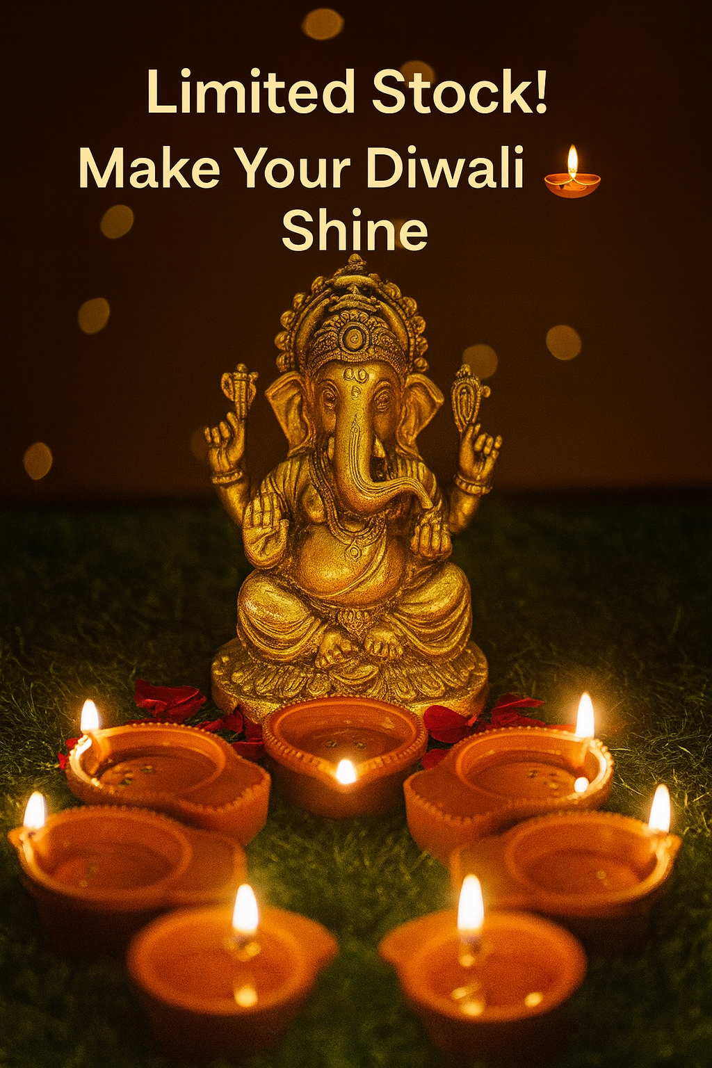 🪔 Divine Flame LED Light Water Sensor Diyas (Plastic) with, Ambient Lights