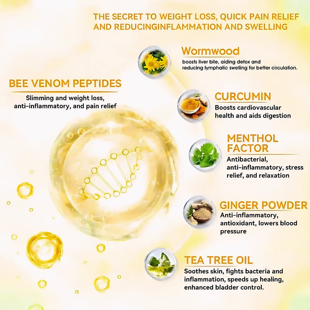 Bee Venom Lymphatic Drainage & Slimming Foot Patches (20pcs) For 20 Day