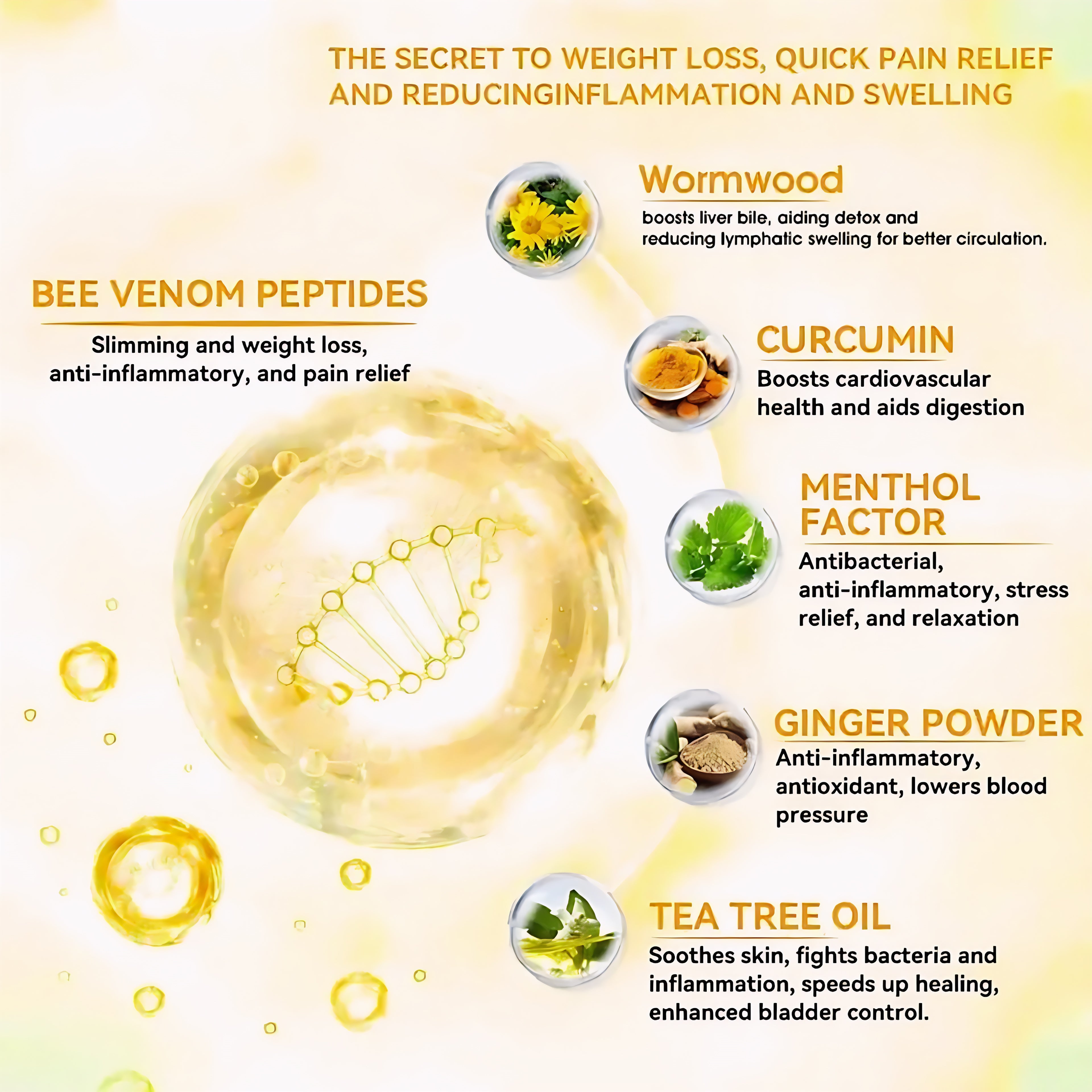 Bee Venom Lymphatic Drainage & Slimming Foot Patches (20pcs) For 20 Day